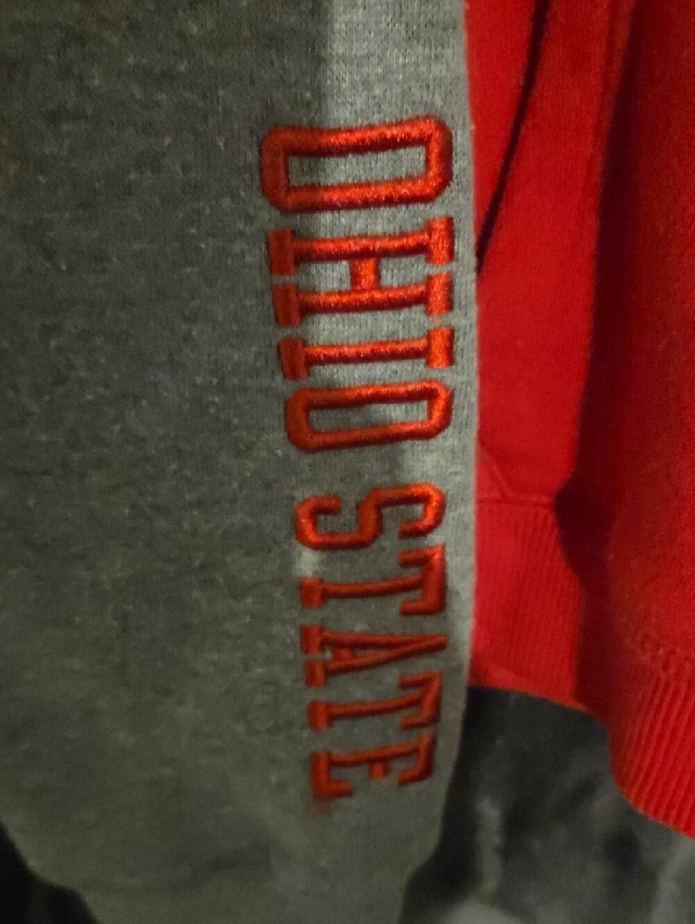 Ohio State Gray and Red Hooded Pullover Sweater - Picture 3 of 6
